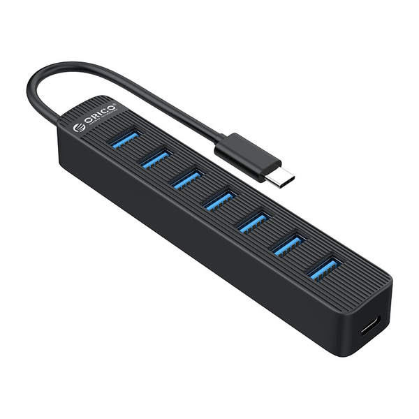 Bộ chia Type C ra 7 cổng USB 3.0 Orico TWC3-7A-BK-EP