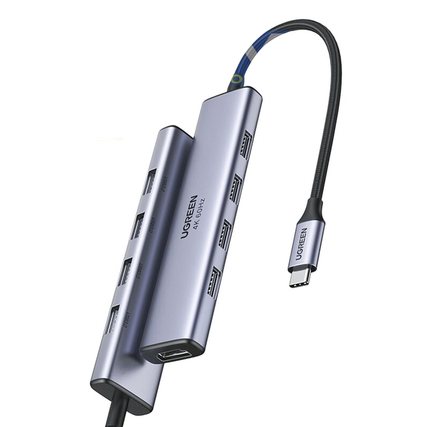 Bộ chuyển đổi USB -C sang 3*USB 3.0+HDMI màu cám Ugreen (20955)