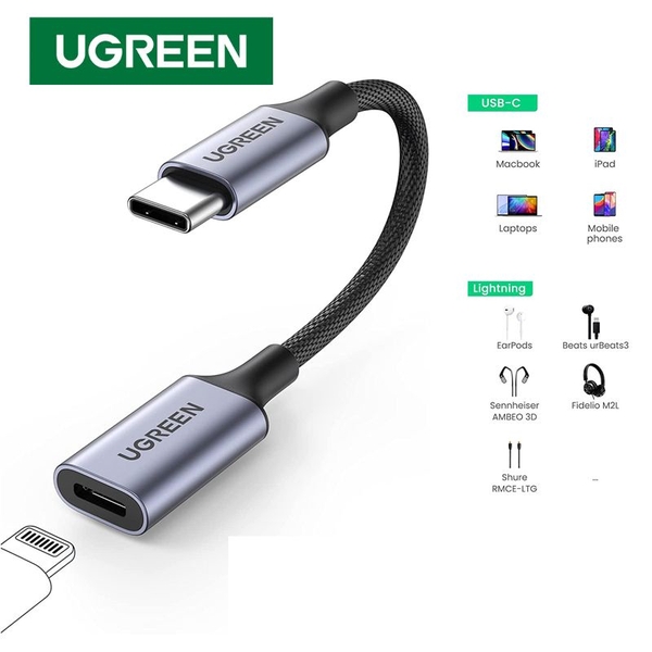 Cáp chuyển loa USB Type C ra Lightning (âm) có chip MFi (US342) Ugreen 70953