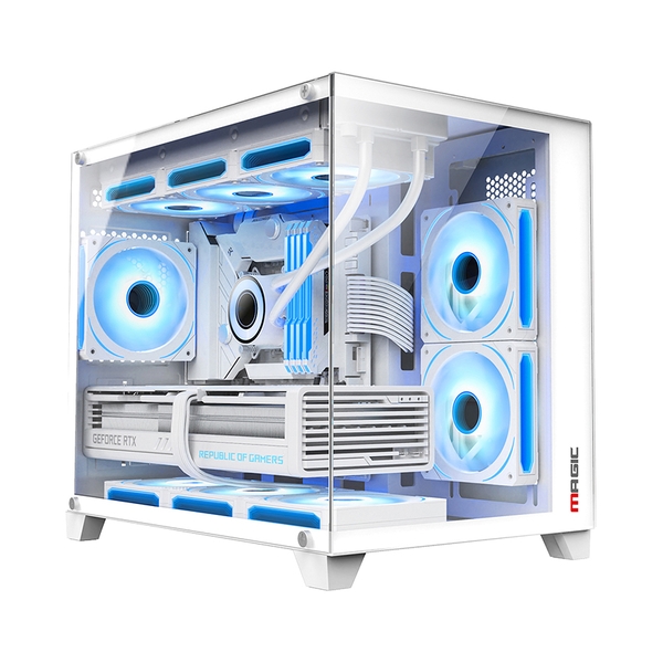 Vỏ Case MAGIC Aqua-M Ultra Pro White sẵn 3 Fan