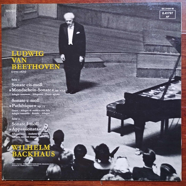 Beethoven, Wilhelm Backhaus – Moonlight Sonata / Pathétique