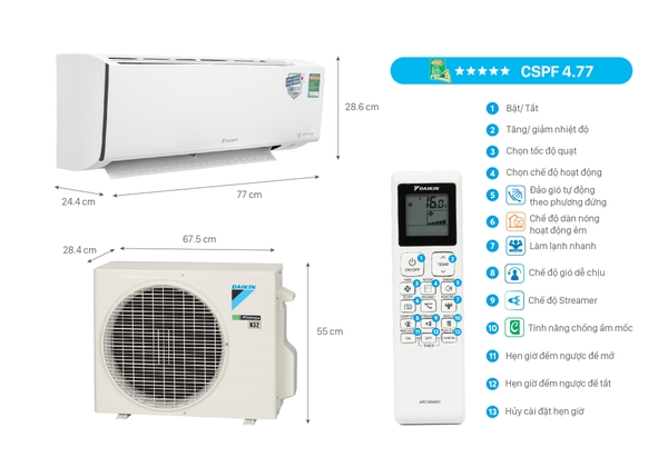Máy lạnh Daikin FTKF50XVMV - 2.0HP - Inverter (New 2023)