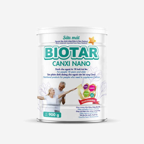 SỮA MÁT BIOTAR CANXI NANO - Sản phẩm dinh dưỡng giúp xương chắc khỏe, khớp dẻo dai (từ 18 tuổi trở lên)