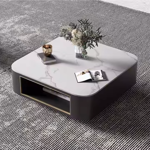 Bàn Trà Chữ Nhật Mặt Đá  có ngăn chứa rộng rãi