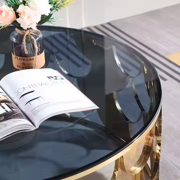 Bàn trà mặt kính đen cường lực
