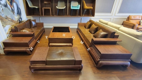 Bộ sofa gỗ sồi Royal - Sang trọng, đẳng cấp 2023