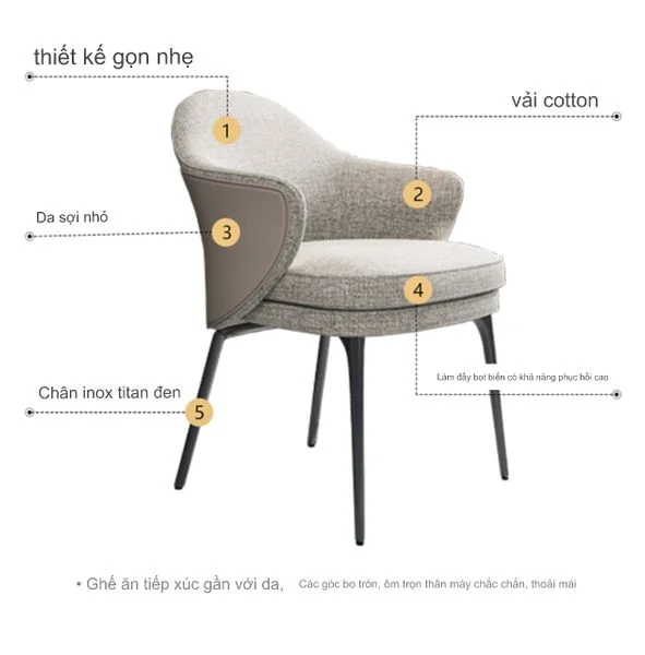 Chất liệu của ghế ăn minotti