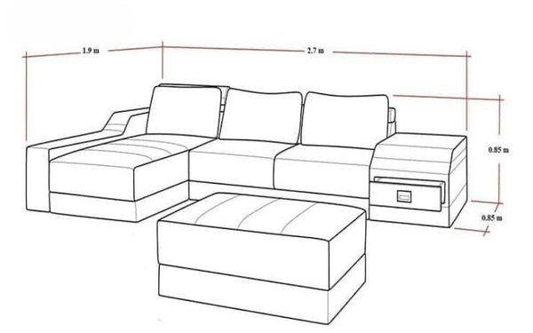 Hướng dẫn đo kích thước sofa góc chữ L theo tỷ lệ vàng 2:3