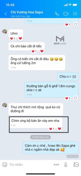 Feedbacks mess chị Vương Hoa ở Sapa đến với MVP HOME