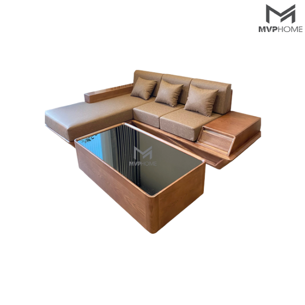 Bộ sofa gỗ chung cư đẹp mắt