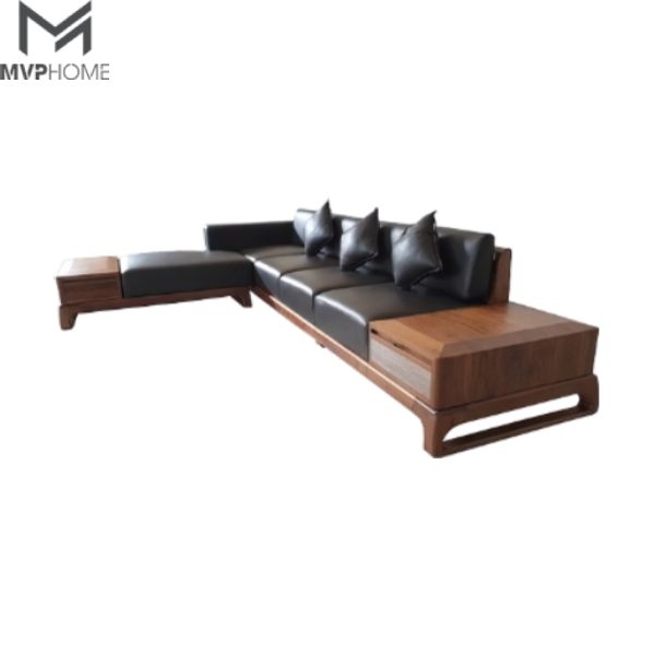 Top Mẫu Bàn Ghế Gỗ Phòng Khách Nhỏ - Sofa Gỗ Chân Cuộn ( Chữ I )