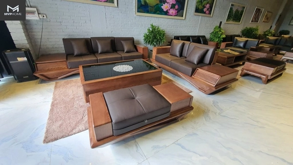 Sofa gỗ sồi tự nhiên sfg003 sang trọng và tối giản