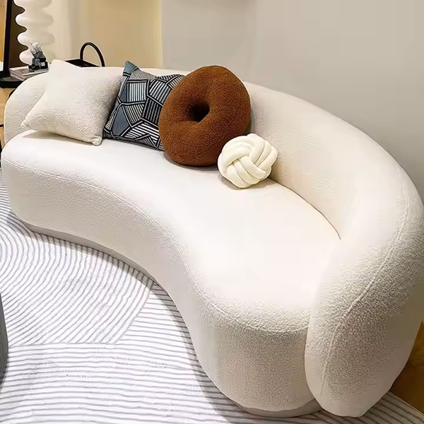 Thiết kế cong tinh tế của Sofa Nỉ Diamond - SF018
