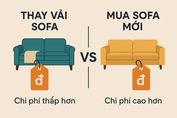 So sánh chi phí thay vải sofa và mua sofa mới