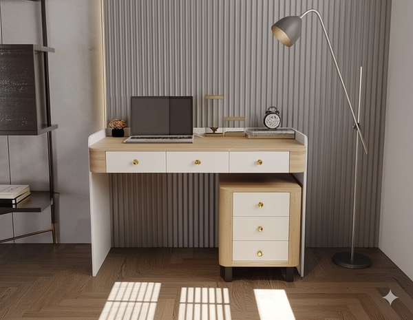 Bàn làm việc DIY từ tủ ngăn kéo cũ, thiết kế hiện đại và độc đáo