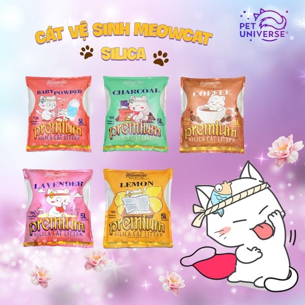 Cát thủy tinh vệ sinh cho mèo - Meowcat - SILICA GEL CAT LITTER.