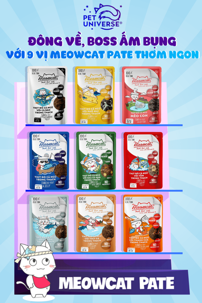 30/11 - [PR PATE] ĐÔNG VỀ, BOSS ẤM BỤNG VỚI 9 VỊ MEOWCAT PATE THƠM NGON