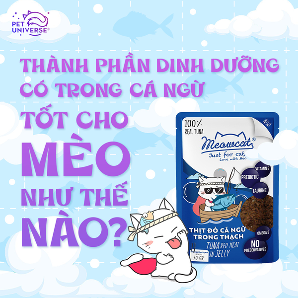 1/3 - THÀNH PHẦN DINH DƯỠNG TRONG CÁ NGỪ TỐT CHO MÈO NHƯ THẾ NÀO?