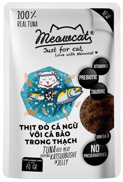 Thịt đỏ cá ngừ với cá bào trong thạch 70g/ Tuna red meat topping katsuobushi in jelly 70g