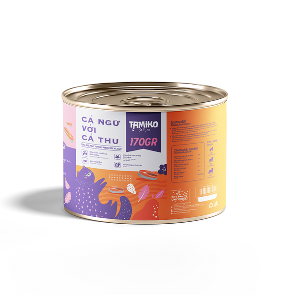 PATE CHO MÈO NHÃN HIỆU TAMIKO 170G - CÁ NGỪ VỚI CÁ THU