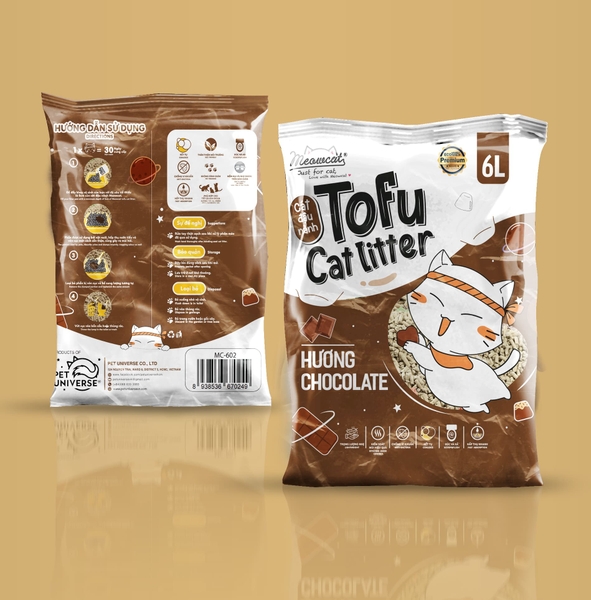 Meowcat - Cát đậu nành hương chocolate 6L / Tofu cat litter chocolate scent 6L