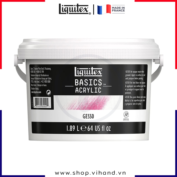 Sơn lót nền màu trắng Liquitex Basics Acrylic Gesso – 1.89L (63.9Oz)