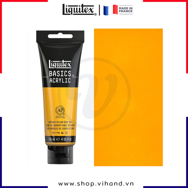 Màu vẽ đa chất liệu Liquitex Basics Acrylic Cadmium Yellow Deep Hue #163 – 118ml (4Oz)