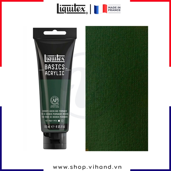 Màu vẽ đa chất liệu Liquitex Basics Acrylic Hooker’s Green Hue Permanent #224 – 118ml (4Oz)