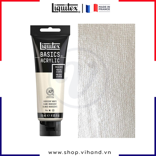 Màu vẽ đa chất liệu Liquitex Basics Acrylic Iridescent White #238 – 118ml (4Oz)