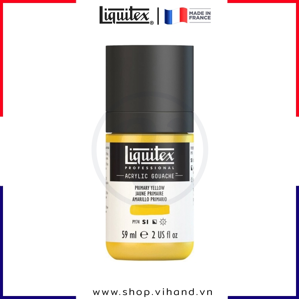 Màu vẽ gouache cao cấp Liquitex Professional Gouache Acrylic 410 Primary Yellow - 59ml (2Oz)