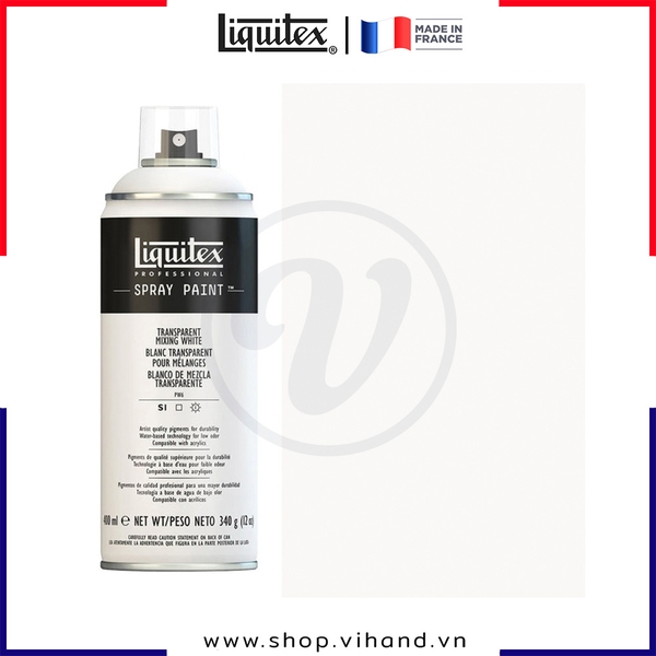 Bình sơn xịt cao cấp Liquitex Professional Spray Paint 430 Transparent Mixing White - 400ml