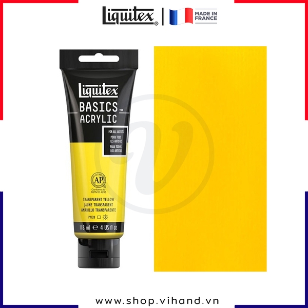 Màu vẽ đa chất liệu Liquitex Basics Acrylic Transparent Yellow #045 – 118ml (4Oz)