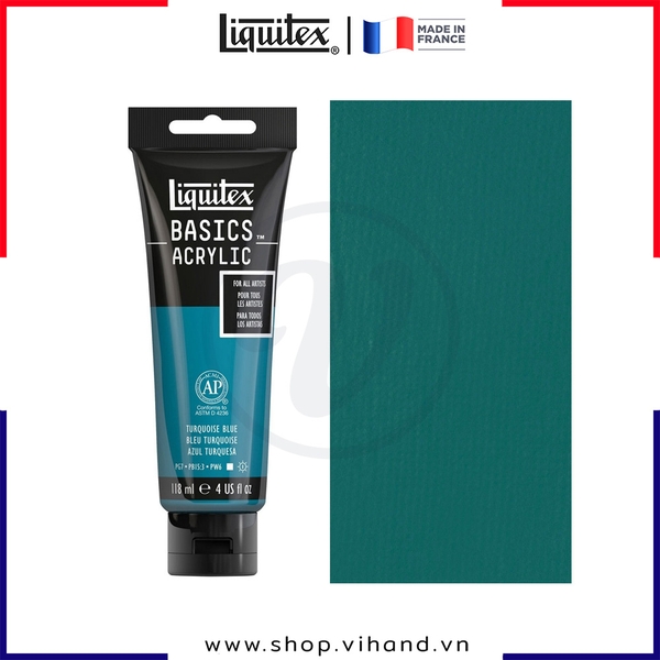 Màu vẽ đa chất liệu Liquitex Basics Acrylic Turquoise Blue #046 – 118ml (4Oz)