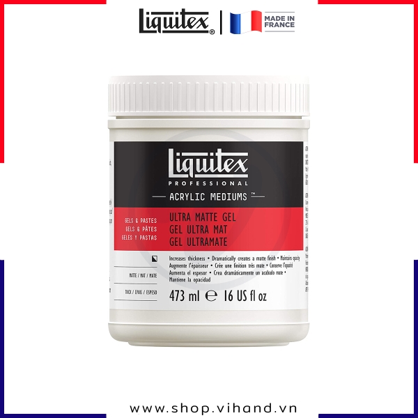 Dung môi dạng gel làm mờ, giảm độ bóng màu acrylic Liquitex Professional Ultra Matte Gel - 473ml (16Oz)