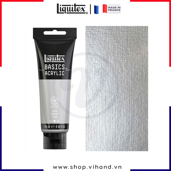Màu vẽ đa chất liệu Liquitex Basics Acrylic Silver #052 – 118ml (4Oz)
