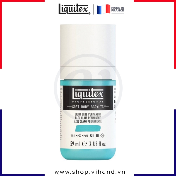 Màu acrylic vẽ vải cao cấp Liquitex Soft Body 770 Light Blue Permanent - 59ml (2Oz)