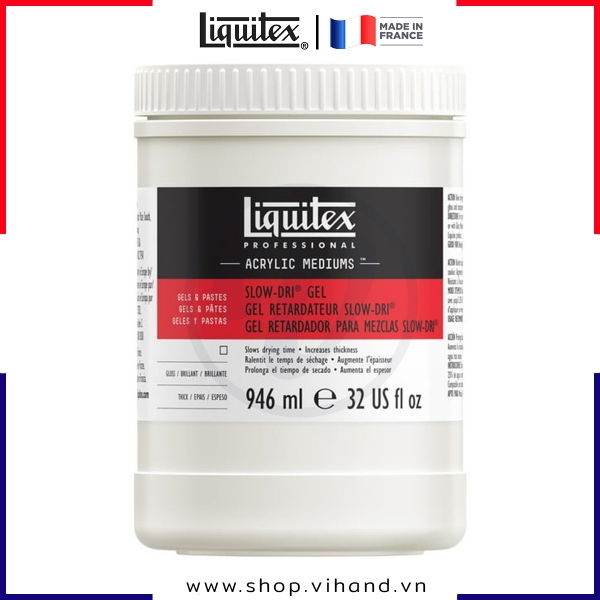 Dung môi dạng gel làm mờ, làm chậm khô màu acrylic Liquitex Professional Slow-Dri Gel - 946ml (32Oz)