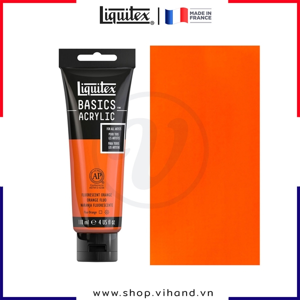 Màu vẽ đa chất liệu Liquitex Basics Acrylic Fluorescent Orange #982 – 118ml (4Oz)