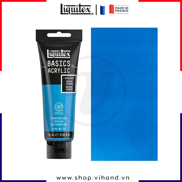 Màu vẽ đa chất liệu Liquitex Basics Acrylic Fluorescent Blue #984 – 118ml (4Oz)