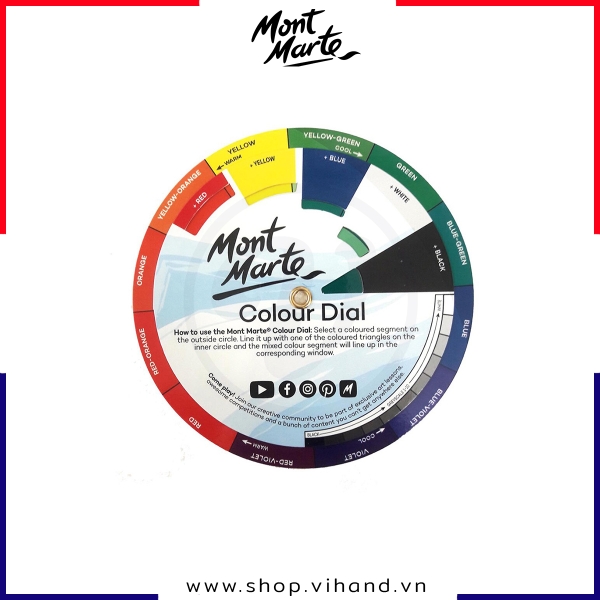 Bảng hướng dẫn cách phối màu Mont Marte Mini Colour Dial