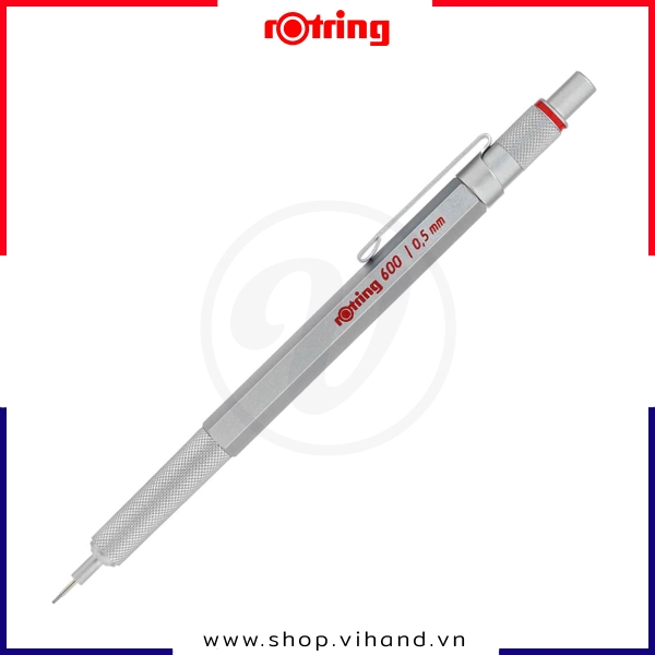 Bút chì cơ học cao cấp Rotring 600 0.5mm - Silver (Bạc)