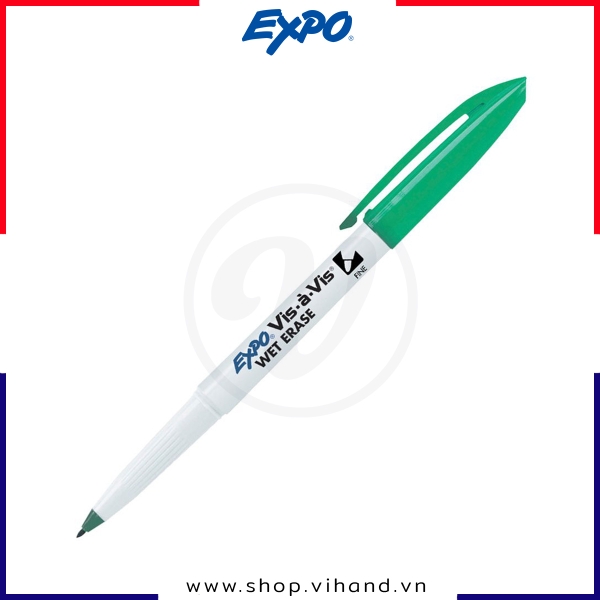 Bút lông vẽ đa chất liệu Expo Vis-a-Vis Wet Erase Fine Markers - Xanh lá (Green)