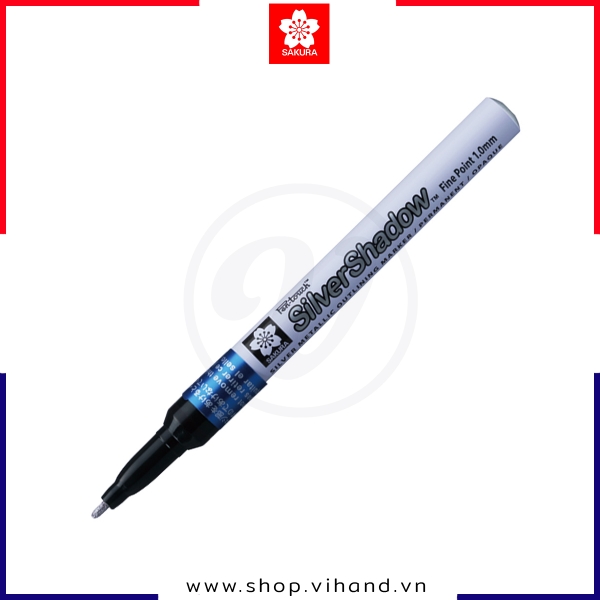 Bút sơn dầu bạc ánh kim Sakura Pentouch Silver Shadow 1.0mm XPMK-SS#36 - Viền Xanh dương (Blue)