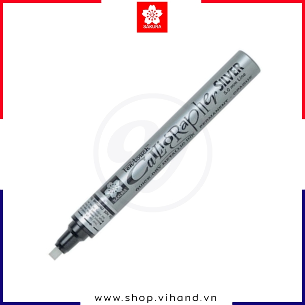 Bút vẽ thư pháp Sakura Pentouch Calligrapher Medium 5.0mm XPFK-C#53 – Màu Silver (Bạc ánh kim)