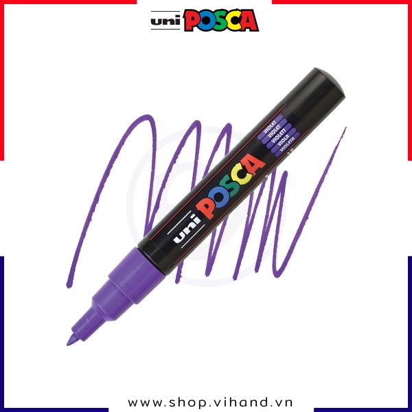 Bút sơn vẽ đa chất liệu Uni Posca Paint Marker PC-1M Extra Fine - Violet (Tím)