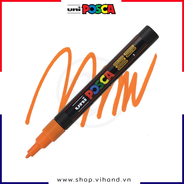 Bút sơn vẽ đa chất liệu Uni Posca Paint Marker PC-3M Fine - Bright Yellow