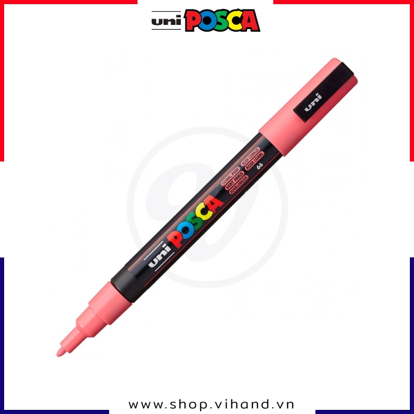 Bút sơn vẽ đa chất liệu Uni Posca Paint Marker PC-3M Fine - Coral Pink
