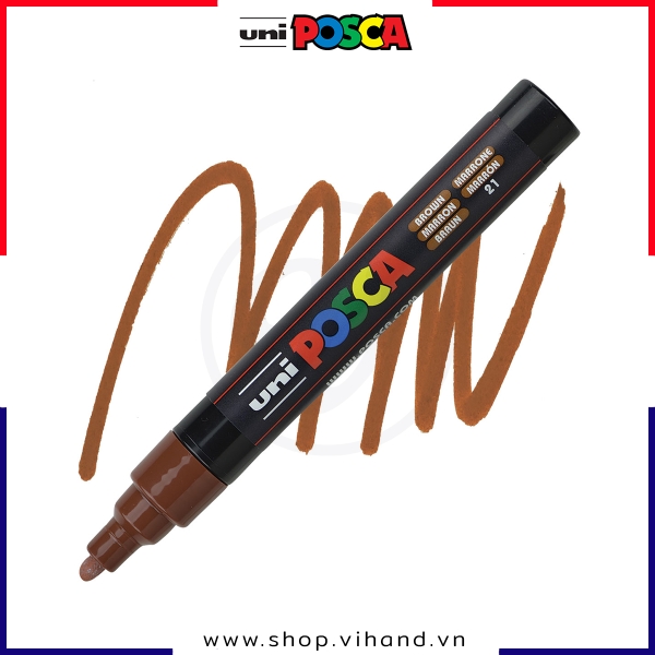 Bút sơn vẽ đa chất liệu Uni Posca Paint Marker PC-5M Medium - Brown (Nâu)