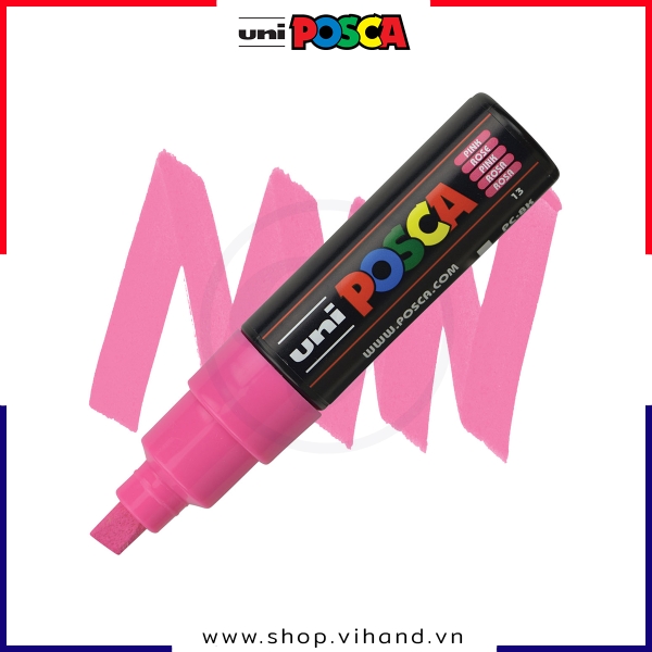 Bút sơn vẽ đa chất liệu Uni Posca Paint Marker PC-8K Bold - Pink (Hồng)