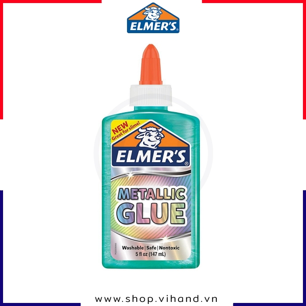 Keo dán ánh kim Elmer’s Metallic Glue 147ml – Xanh mòng két (Teal)